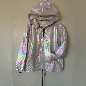 Iridescent Hooded Windbreaker